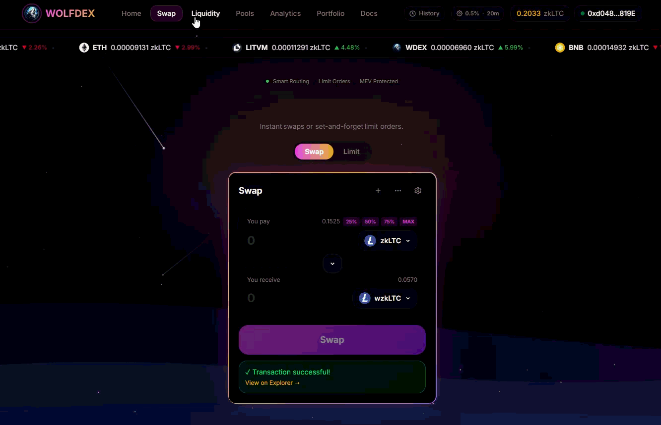 Add zkLTC-ETH Liquidity